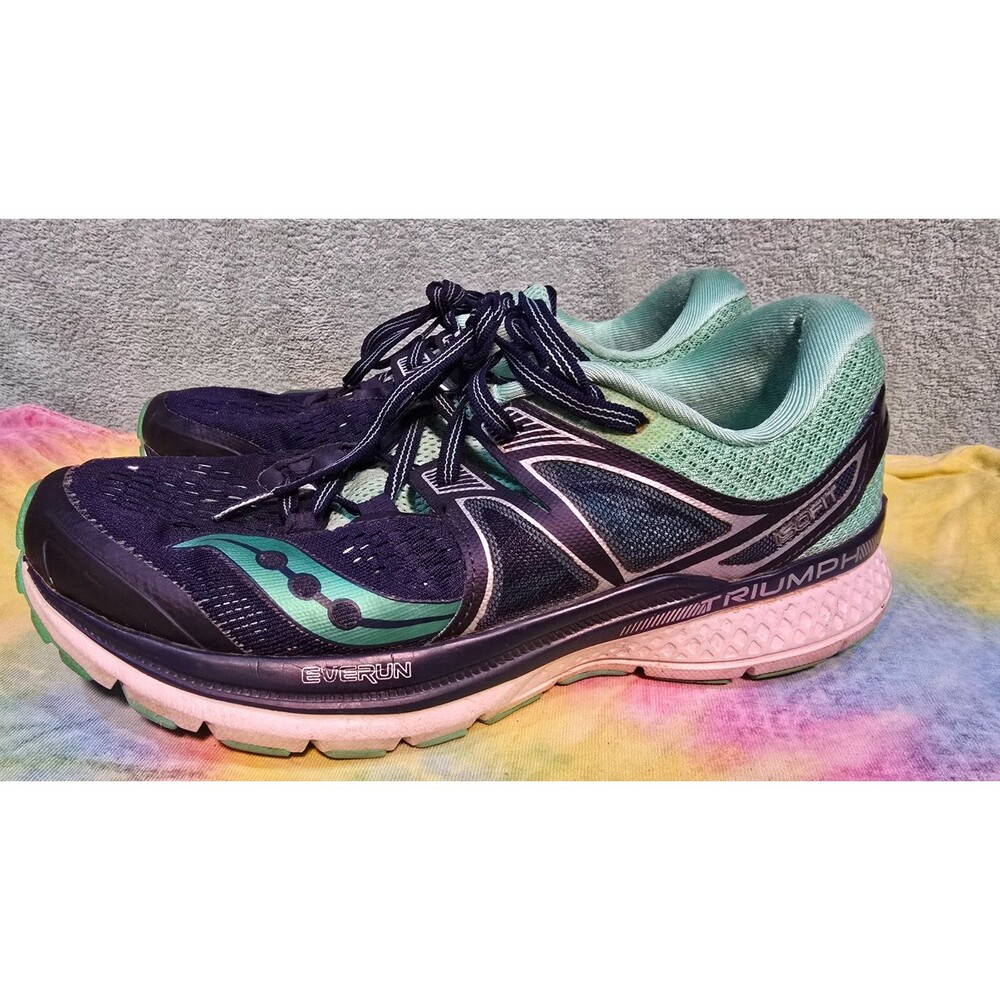Saucony Triumph ISO 3 Women’s Running Shoes Size 10.5 Navy Mint S10346-5